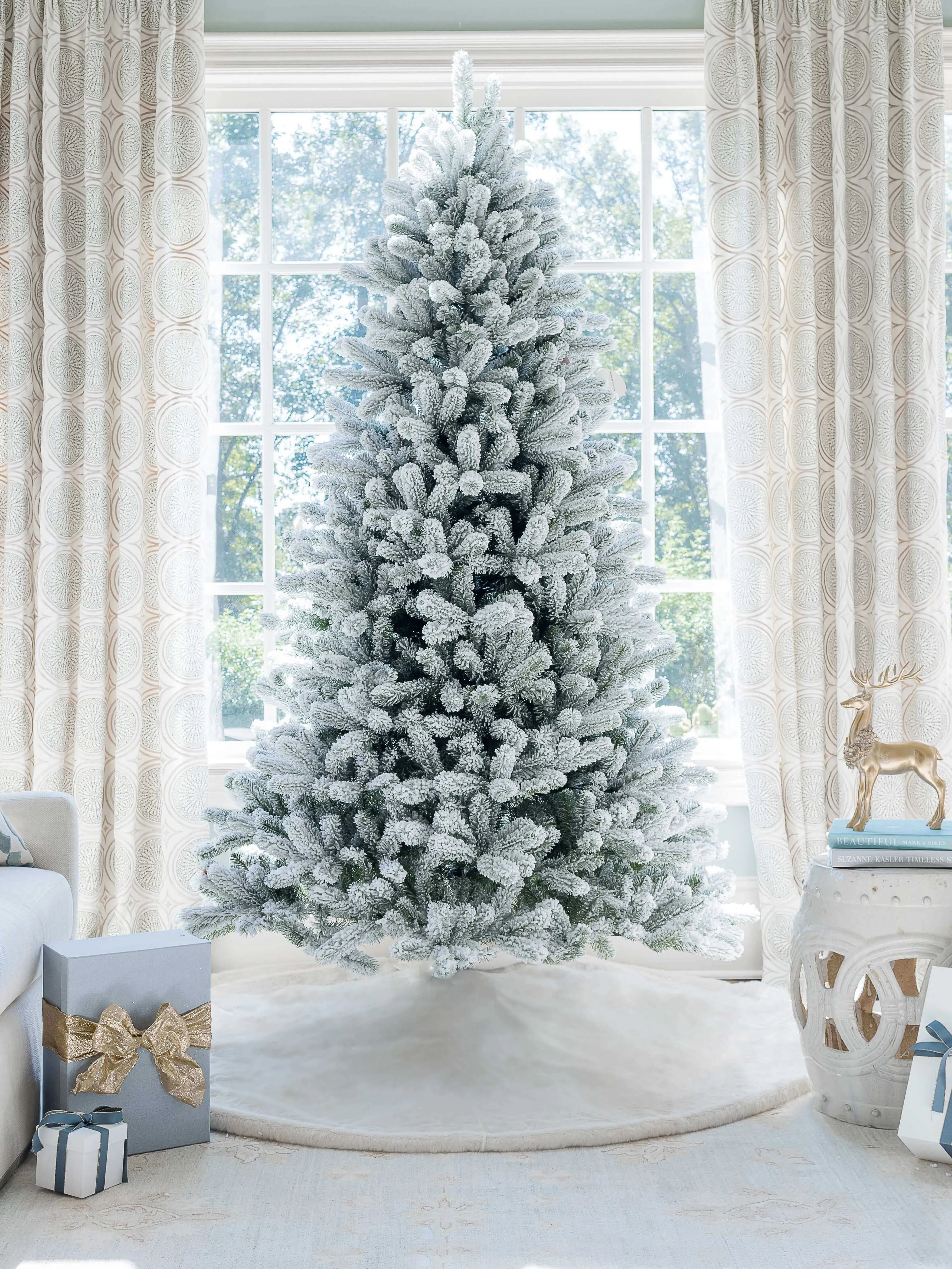 8' King Flock® Tree Unlit - FINAL SALE