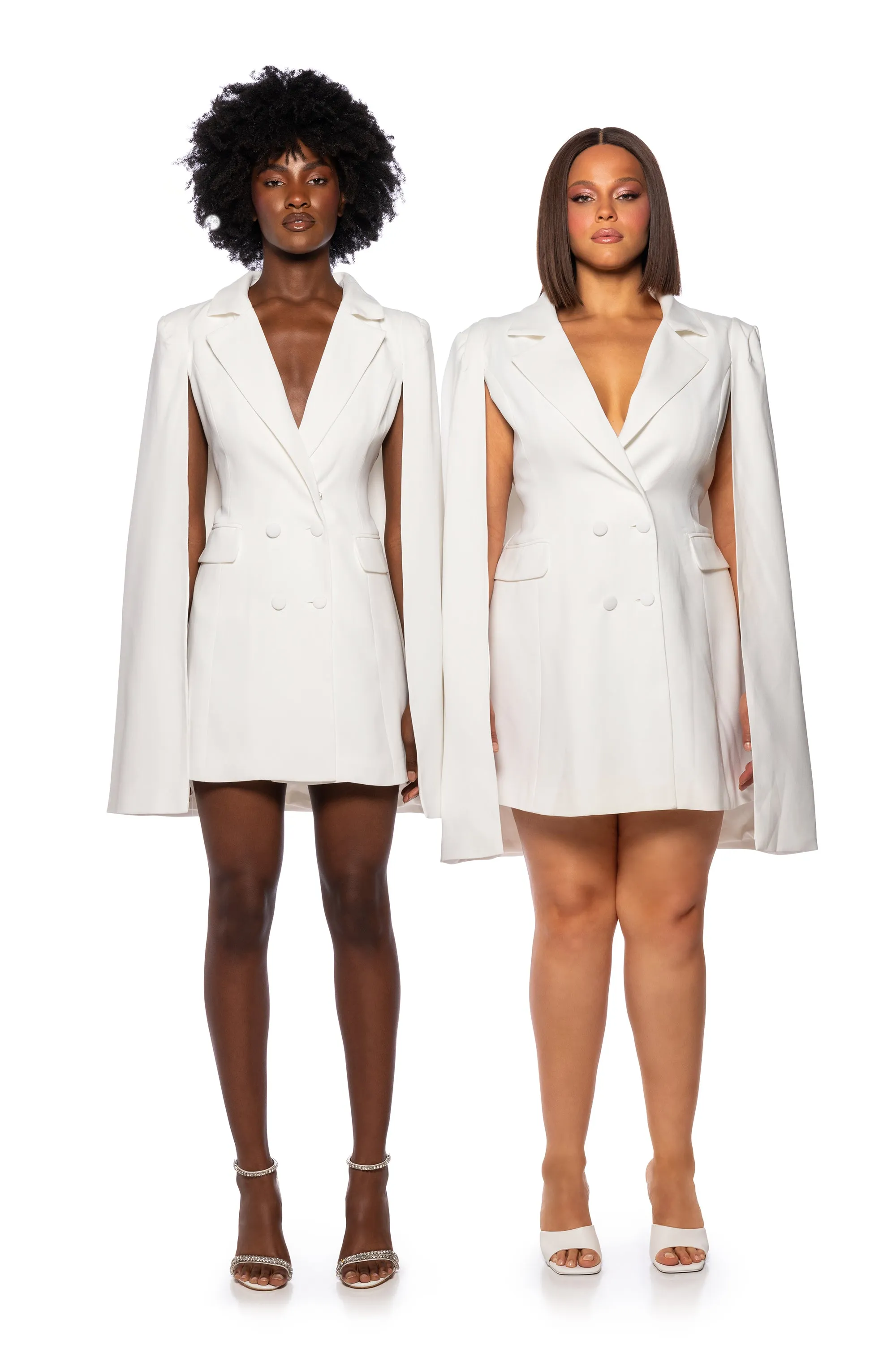 A LA MODE MINI BLAZER DRESS IN WHITE