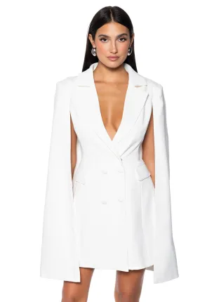 A LA MODE MINI BLAZER DRESS IN WHITE