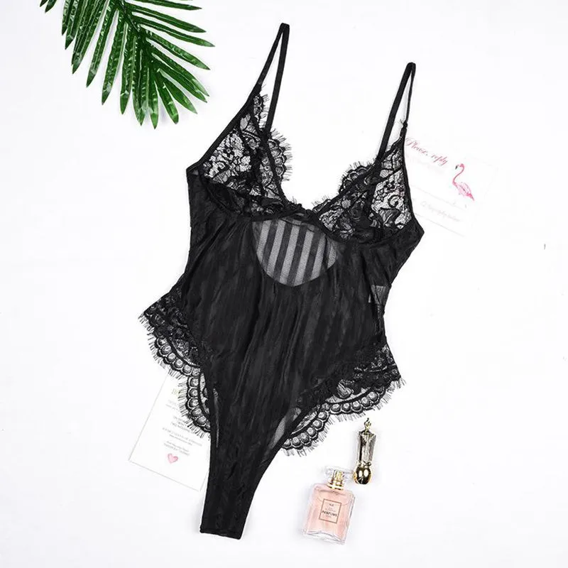 Adult age group fashion lace women beachwear sexy swimwear one piece black bodysuit