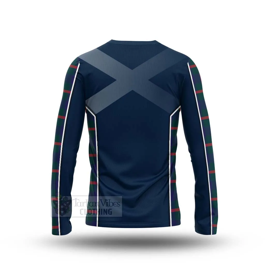 Agnew Tartan Long Sleeve T-Shirt with Family Crest and Scottish Thistle Vibes Sport Style