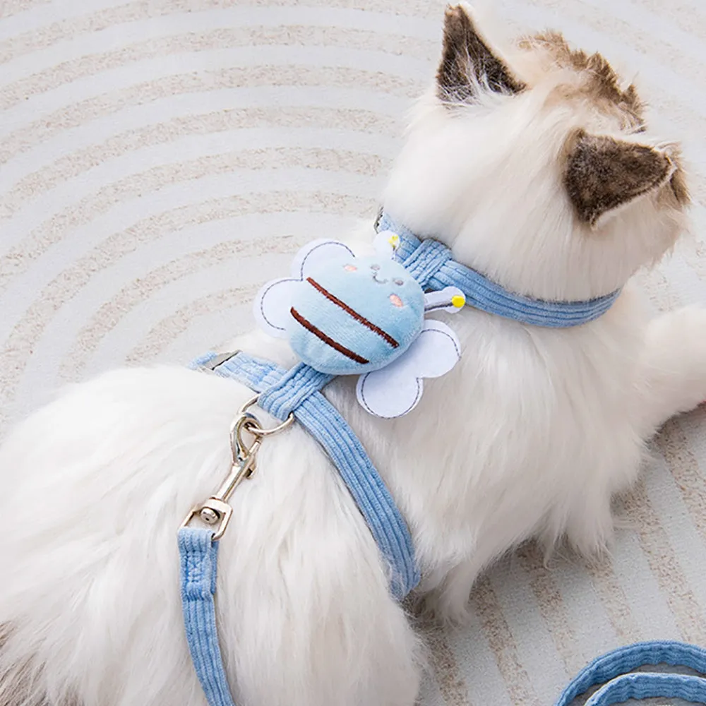 Aiitle Cute Bee 3D Pet Harness Leash Set