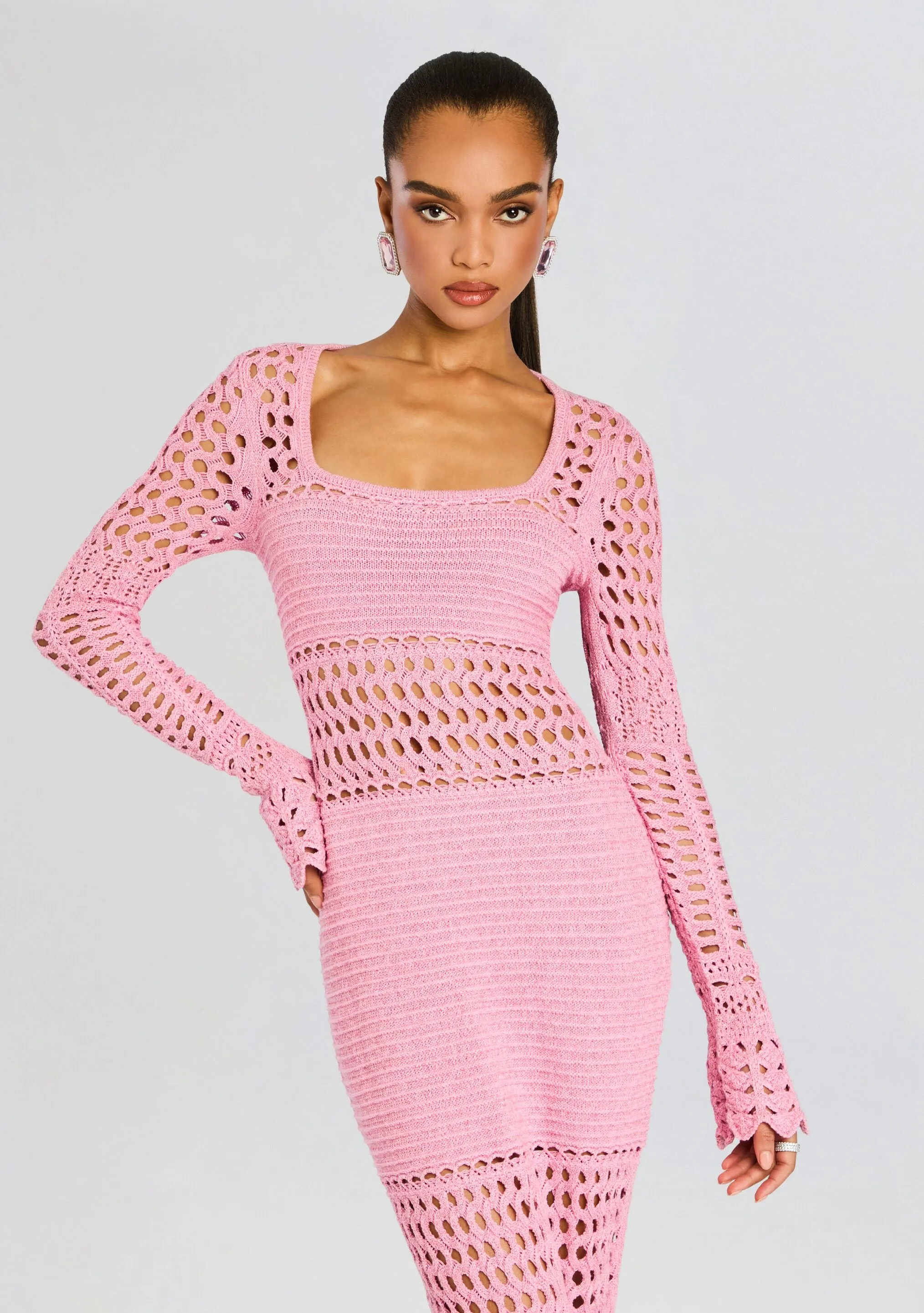 Airie Knit Crochet Dress