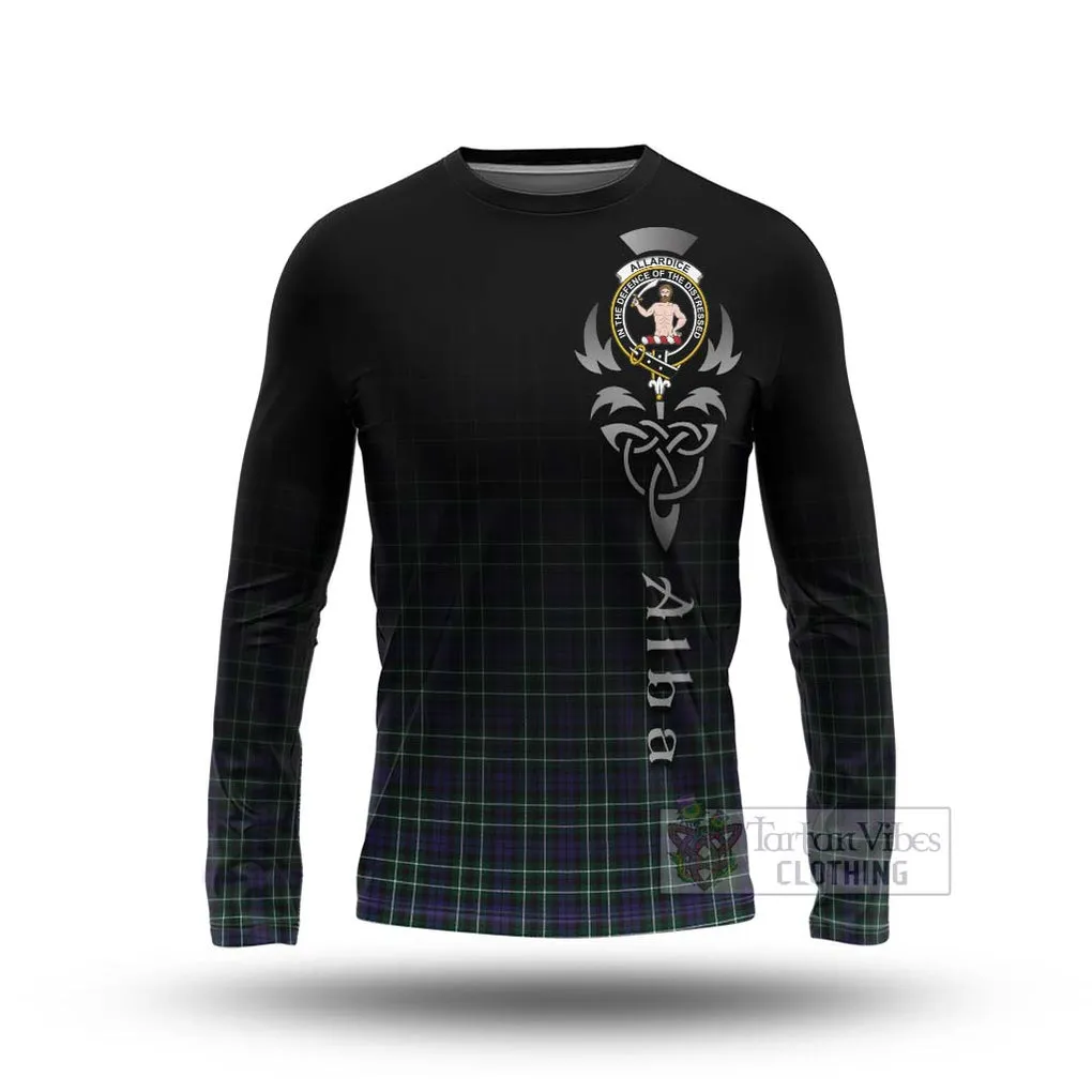 Allardice Tartan Long Sleeve T-Shirt Featuring Alba Gu Brath Family Crest Celtic Inspired