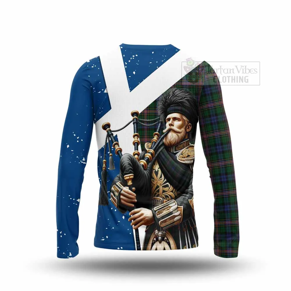 Allison Tartan Long Sleeve T-Shirt with Family Crest Scottish Bagpiper Vibes