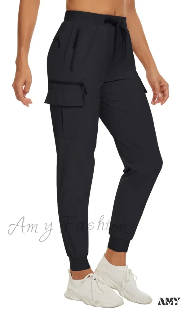 Amy Fashion - Elastic Waist Casual Long Trousers