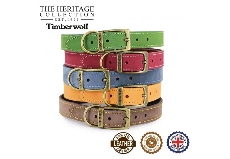 Ancol - Timberwolf Leather Collar - Pink - Size 5 (39-48cm)