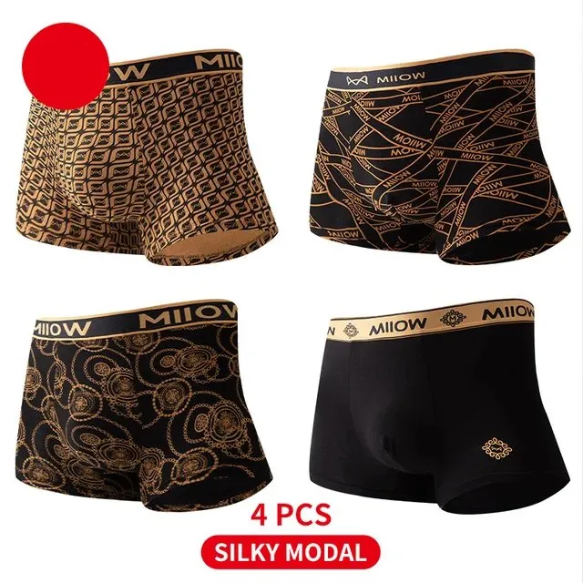 Antibacterial Geometric Printed 3Pcs Boxer Set