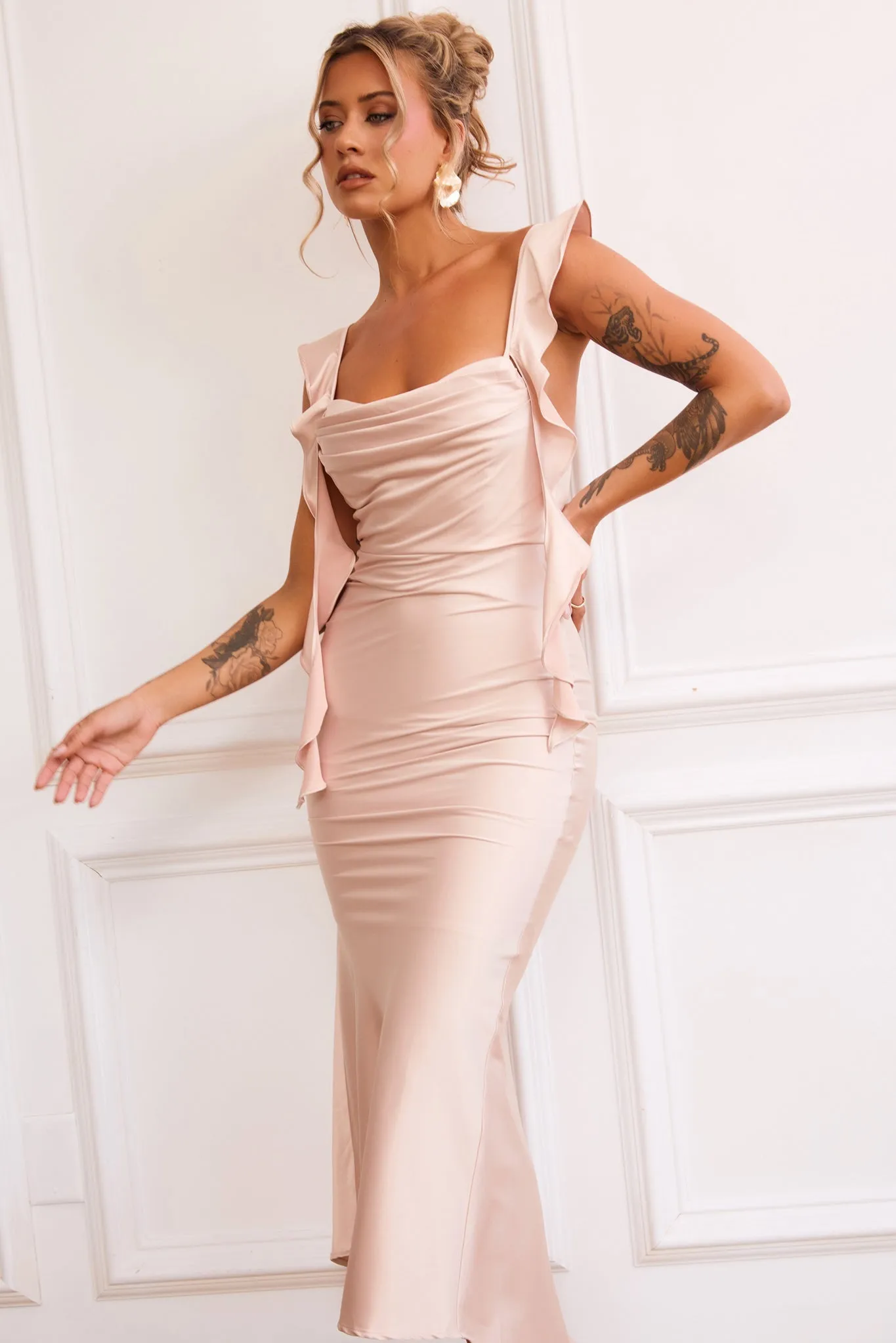 Arabella Midi Dress - Champagne