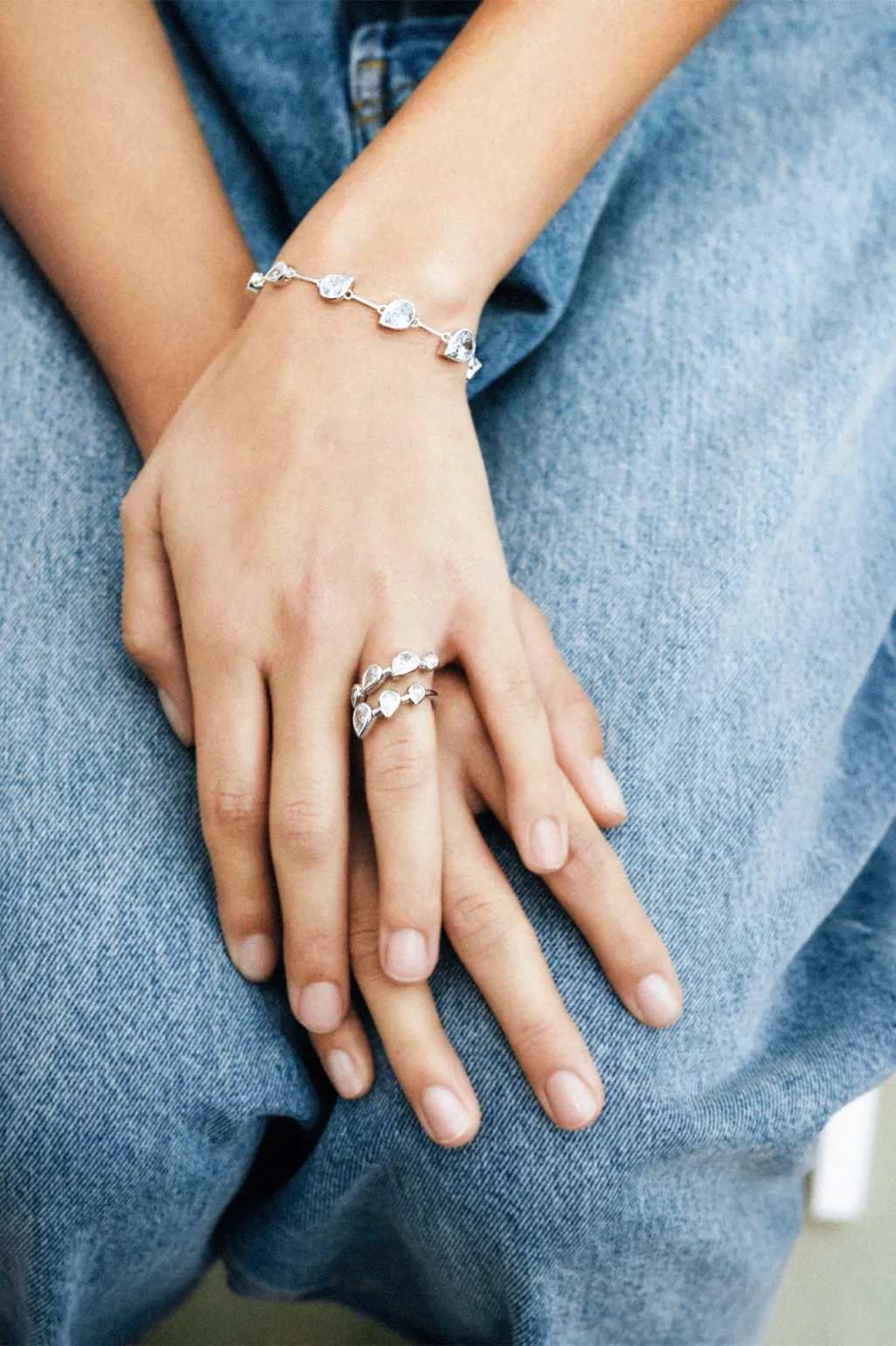 Arc - Zirconia and Recycled Silver Ring