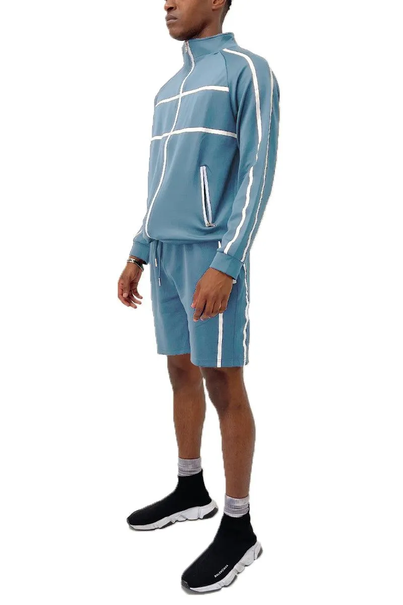 Arctic Blue Jordan Track Jacket Short Set