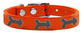 Arrow Widget Genuine Leather Dog Collar Orange 10