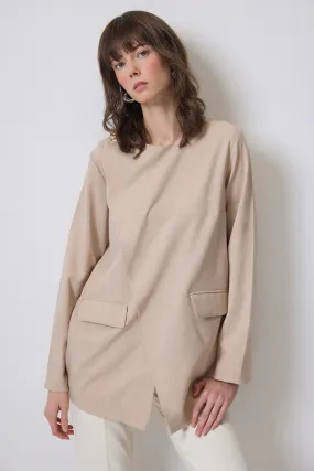 ASYMMETRIC CUT CREPE TUNIC