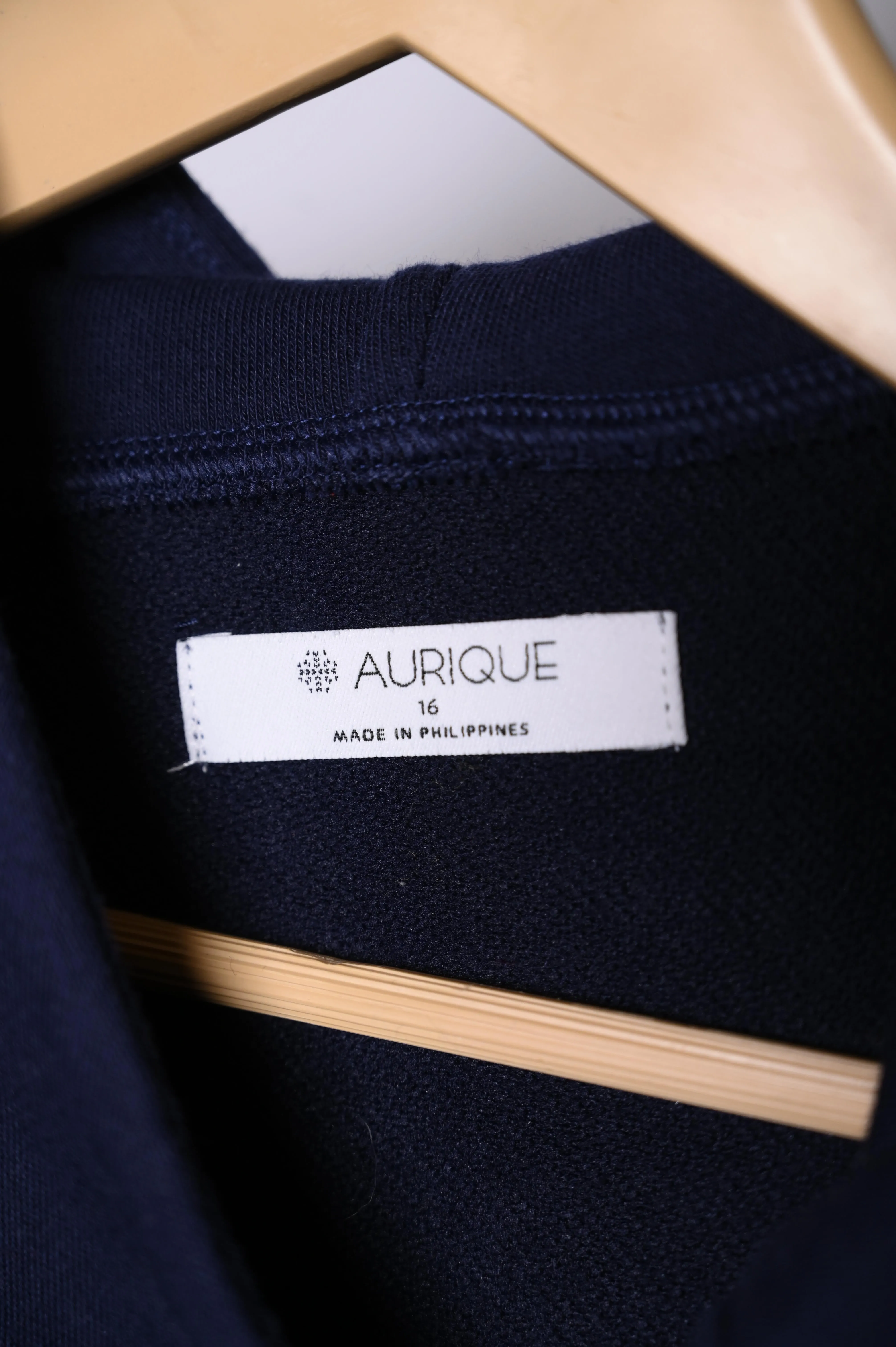 Aurique Navy Blue Cape-Type Hoodie - Large