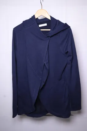 Aurique Navy Blue Cape-Type Hoodie - Large