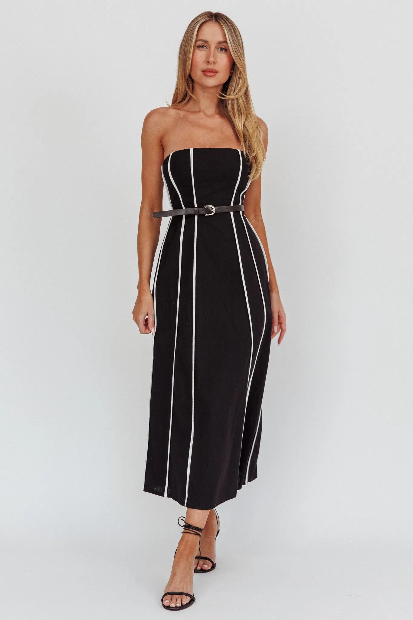 Azalea Sleeveless Midi Dress Black