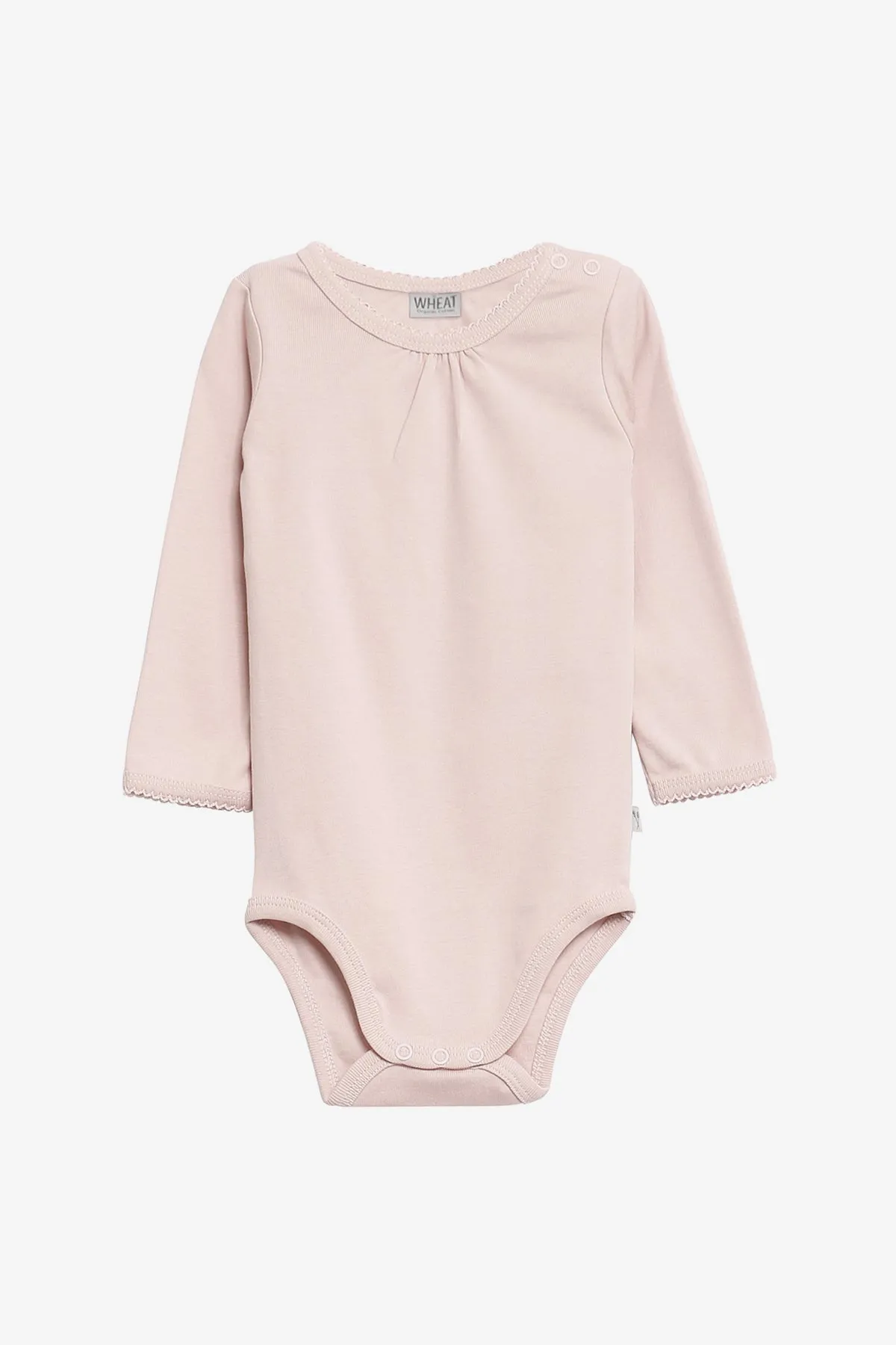 Baby Onesie Wheat Long Sleeve - Powder Pink