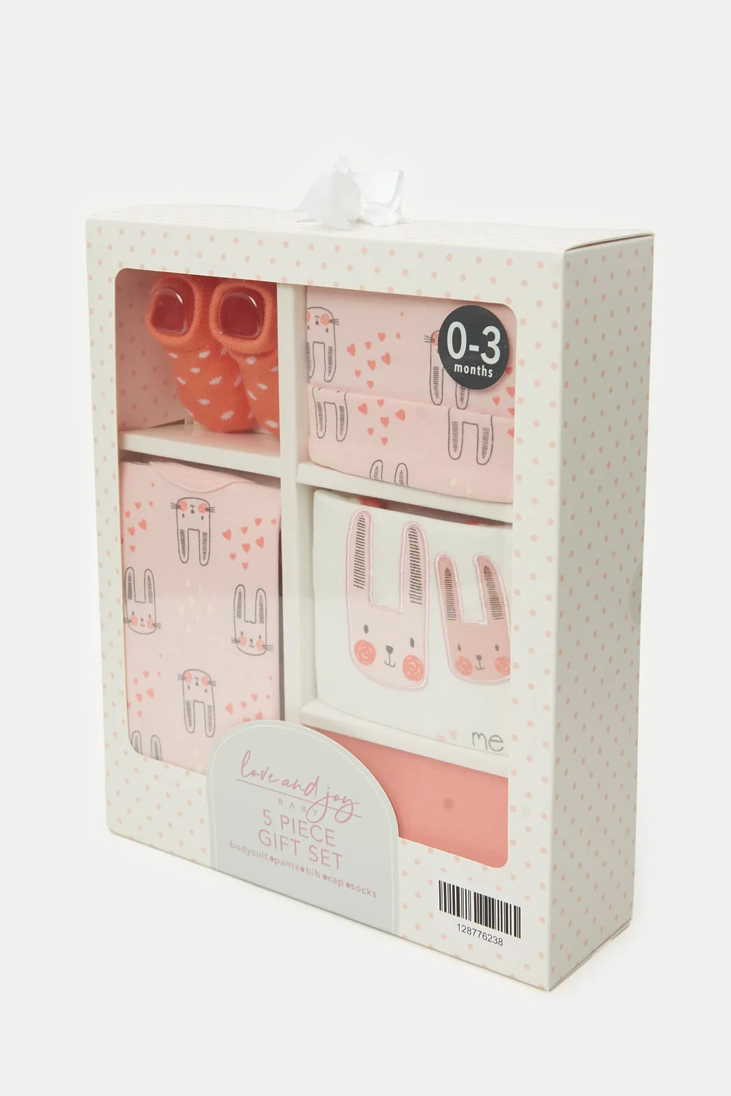 Baby Pink Bunny Print Gift Set (5 Piece)