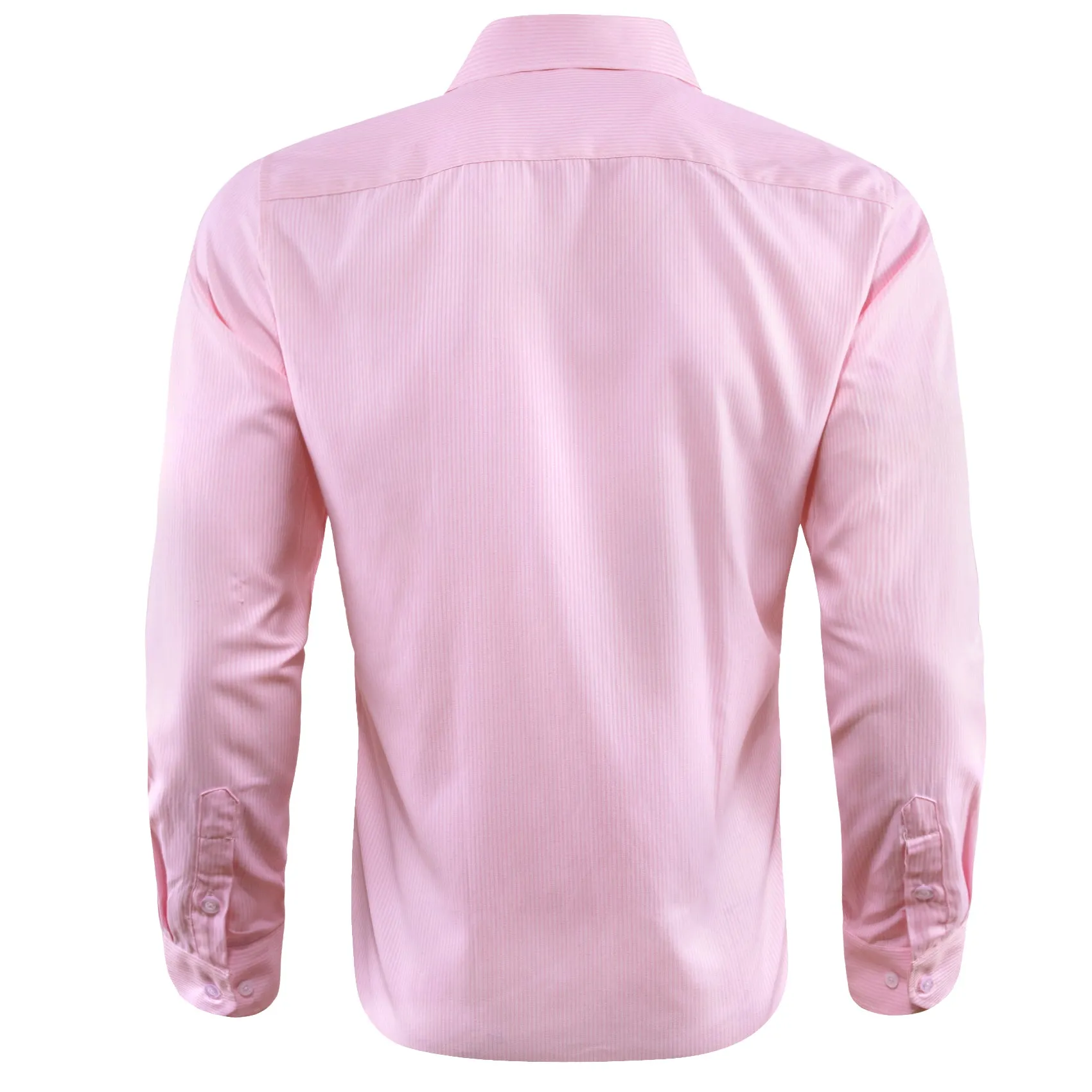 Baby Pink Solid Men's Long Sleeve Work Shirt