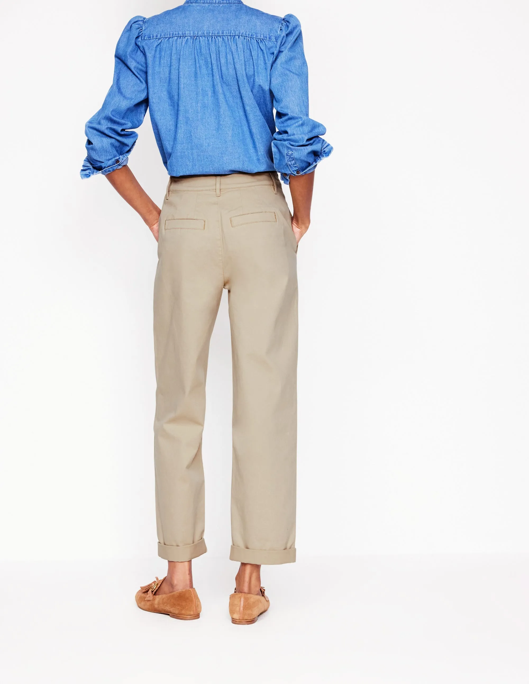 Barnsbury Tape Chino Trousers-Oatmeal