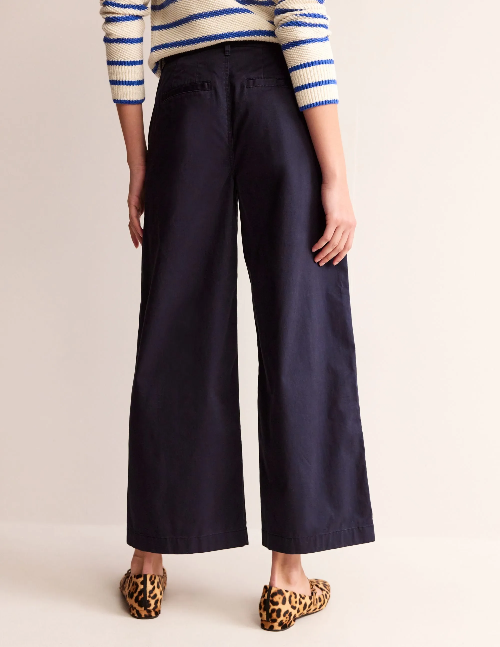 BARNSBURY WIDE LEG CHINO-Navy