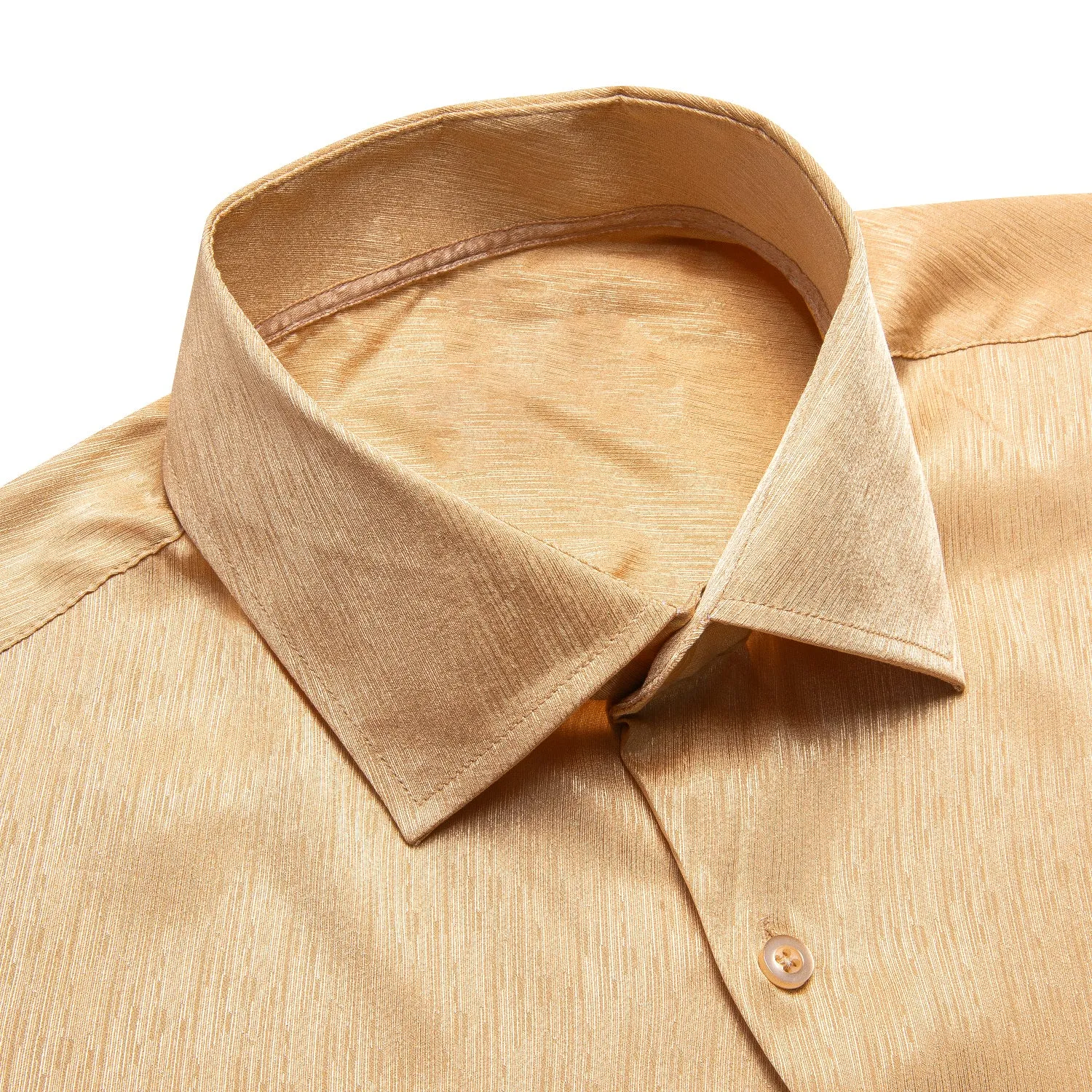 Beige Floral Silk Men's Long Sleeve Shirt