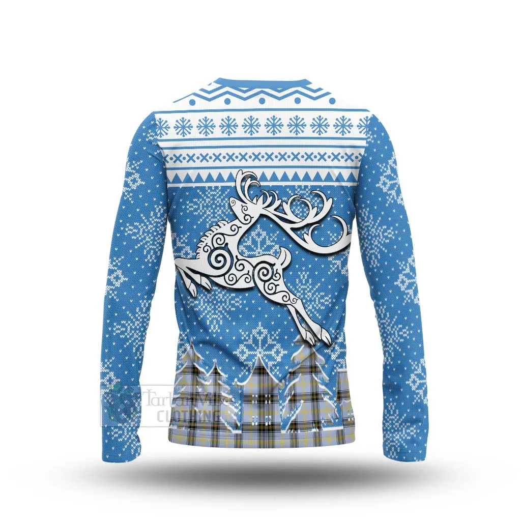 Bell Clan Christmas Long Sleeve T-Shirt Celtic Reindeer Style