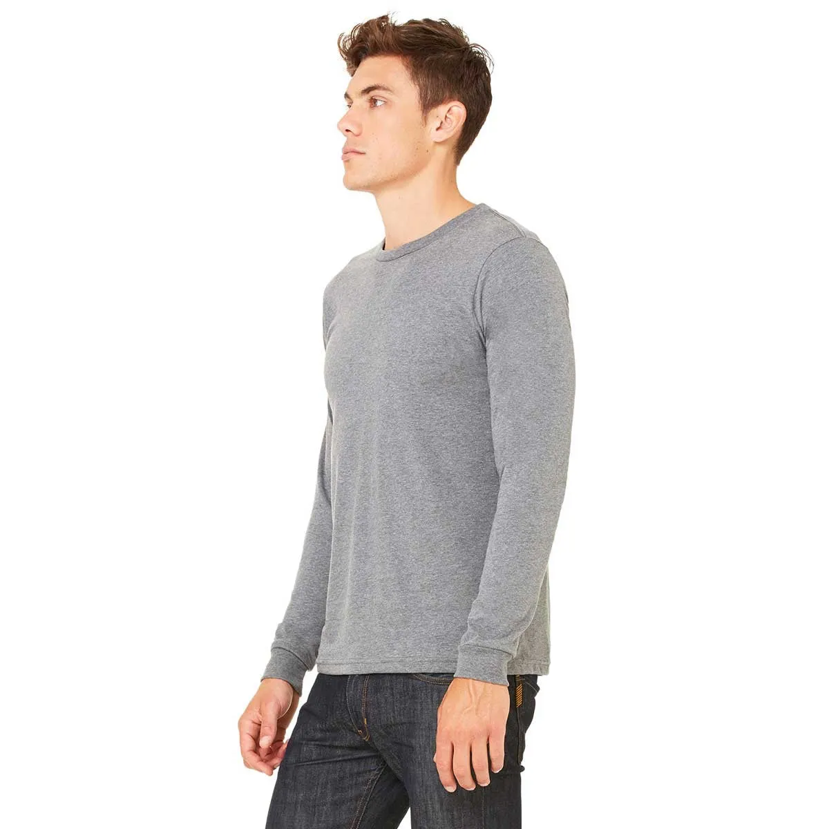 Bella   Canvas Men's Deep Heather Jersey Long-Sleeve T-Shirt