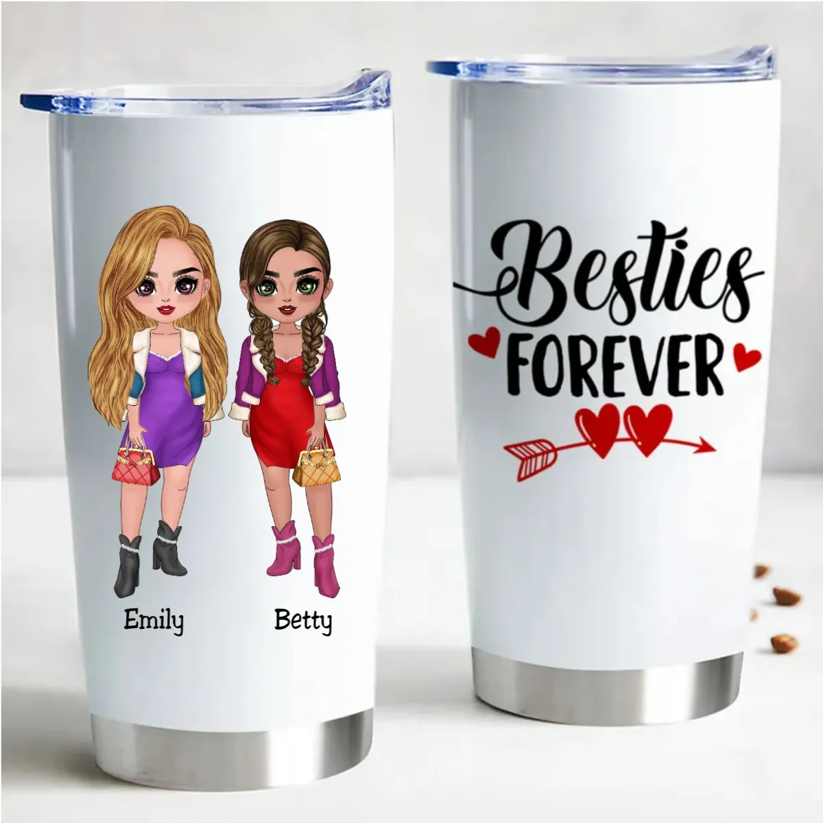 Besties Forever 20oz Custom Insulated Tumbler