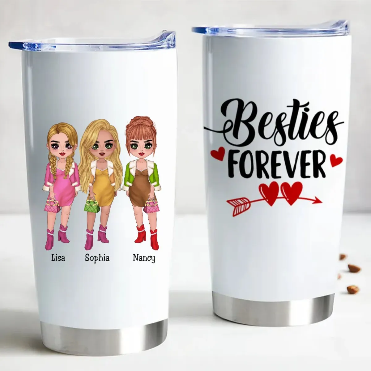 Besties Forever 20oz Custom Insulated Tumbler