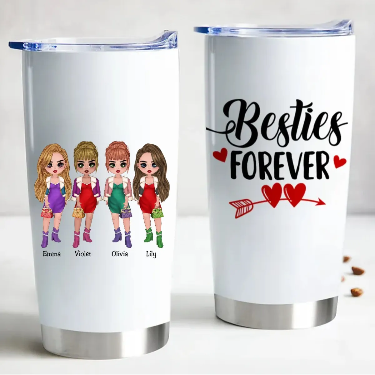 Besties Forever 20oz Custom Insulated Tumbler