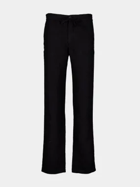 Black Linen Drawstring Pants