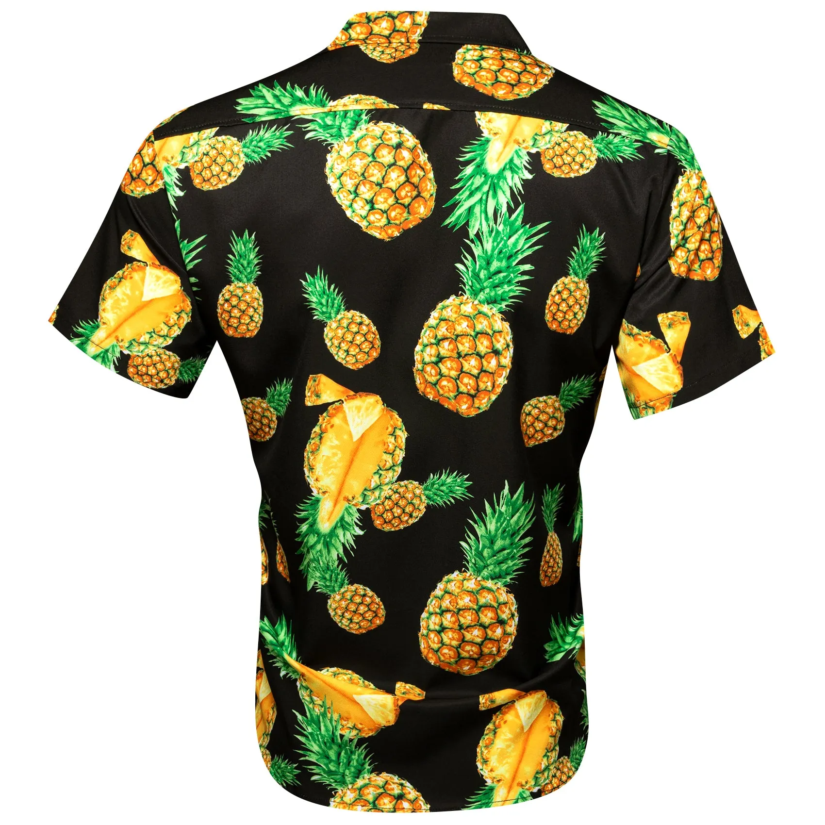 Black Yellow Pineapple Novelty Men's Short Sleeve Summer Shirt