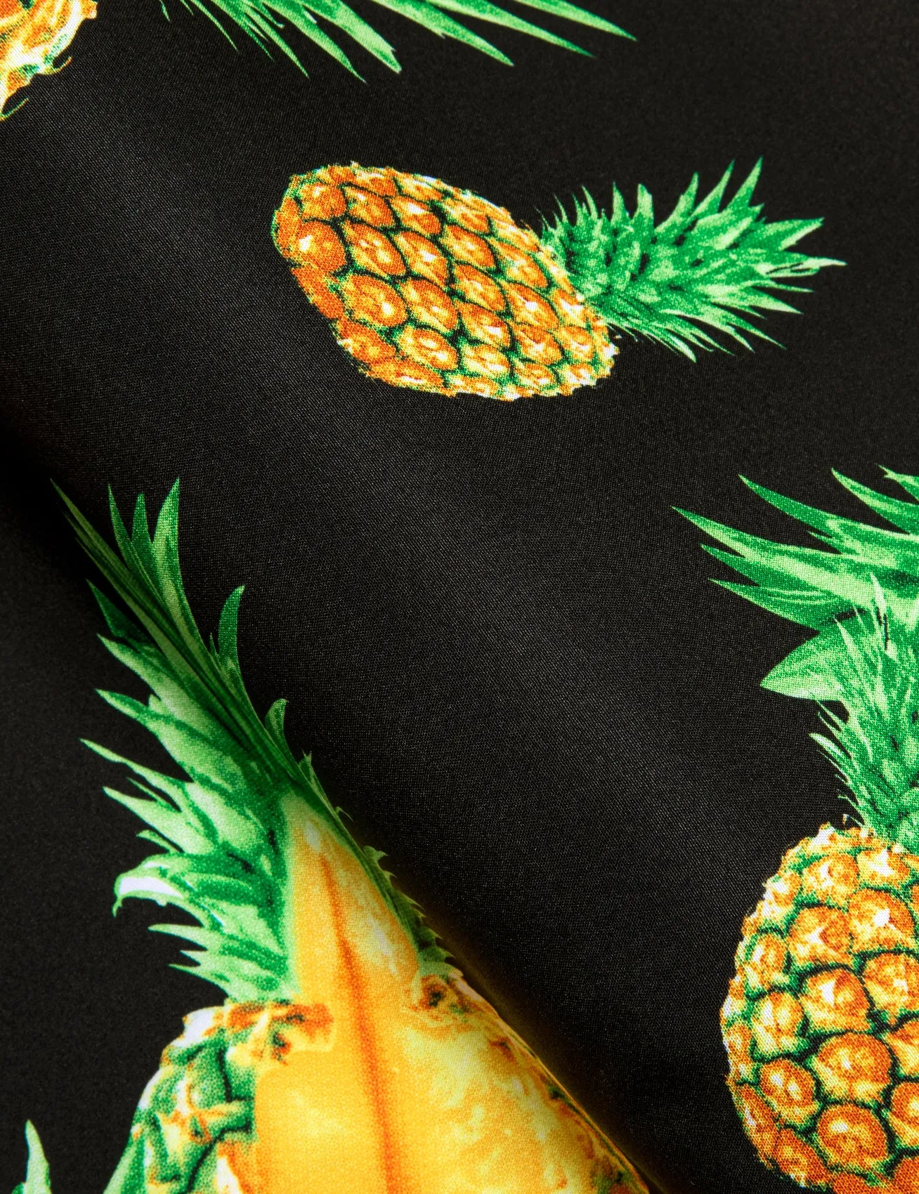 Black Yellow Pineapple Novelty Men's Short Sleeve Summer Shirt