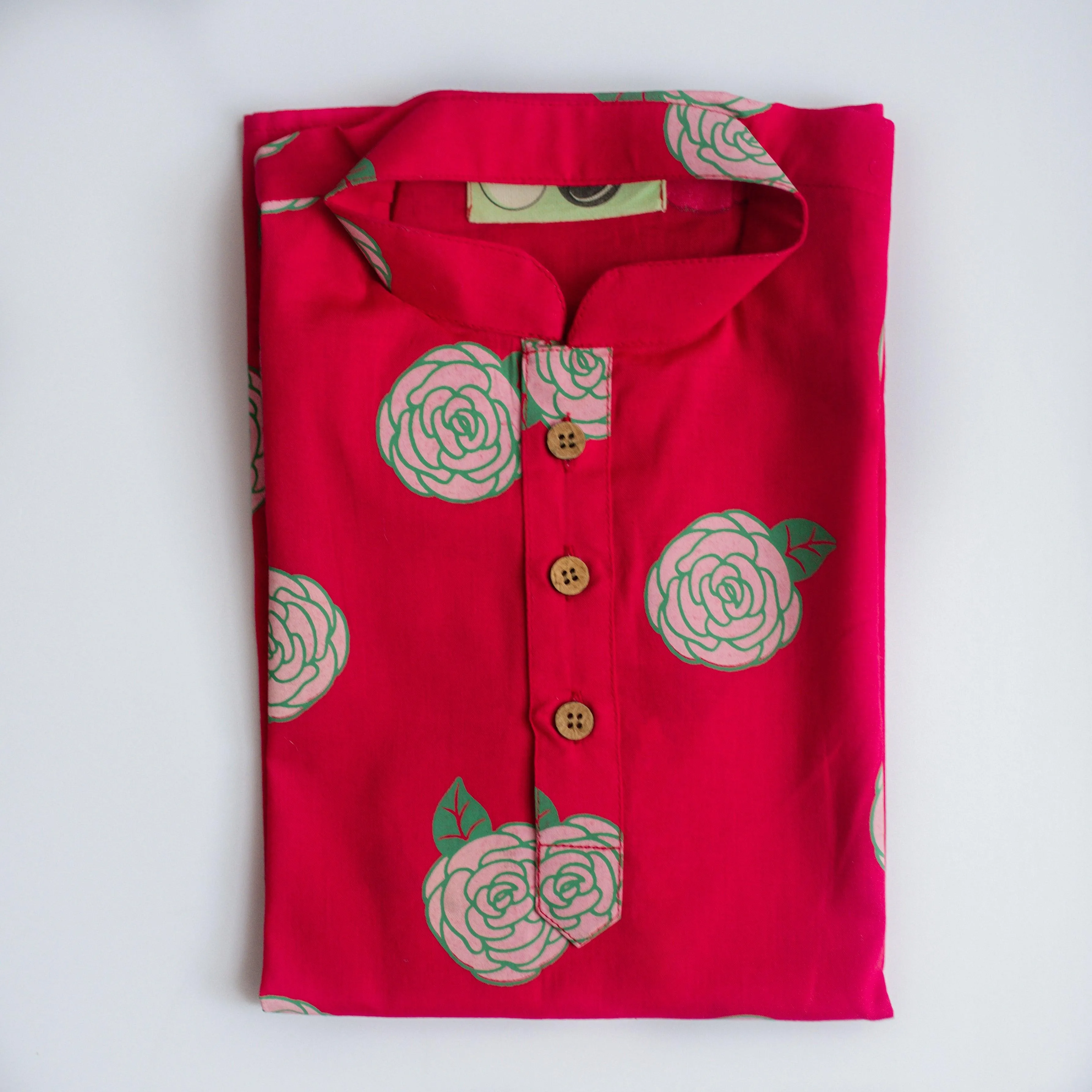 Blooming Red Boys Kurta