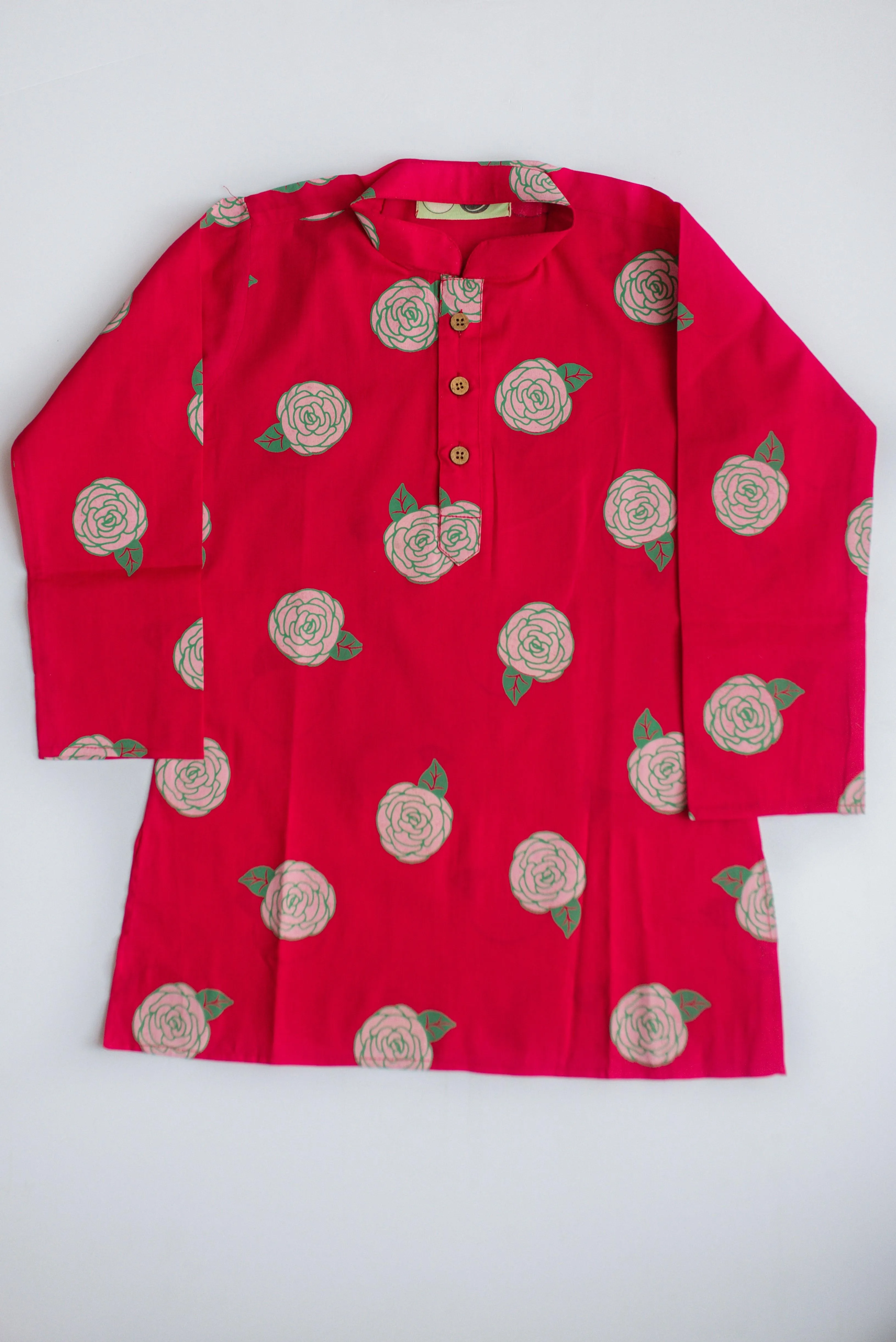 Blooming Red Boys Kurta