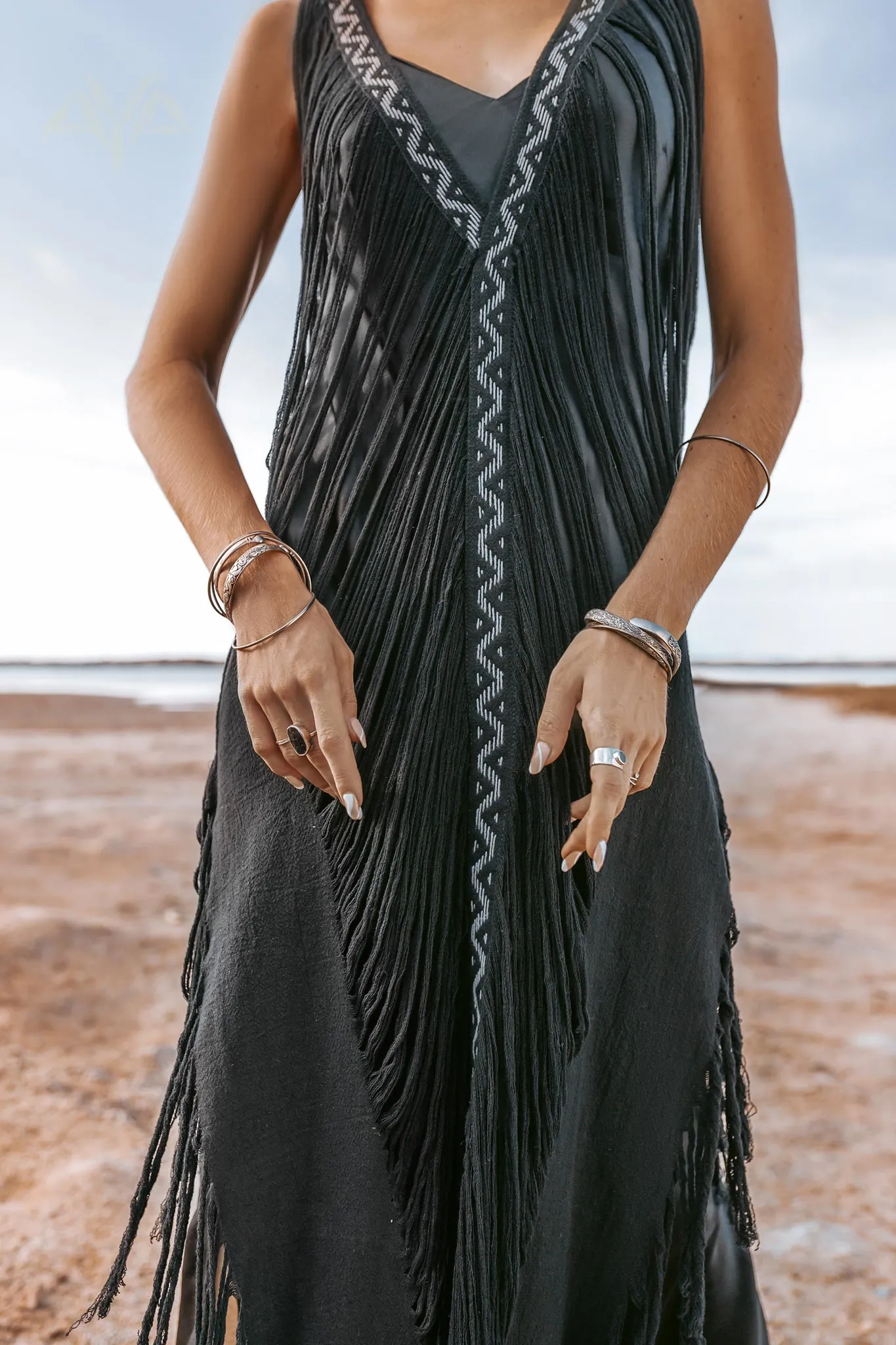 Boho Handwoven and Hand-Loomed Dress • Tribal Raw Cotton Cover-up