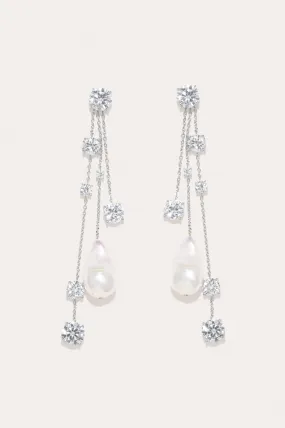 Bonafide Madness - Pearl and Zirconia Recycled Silver Earrings