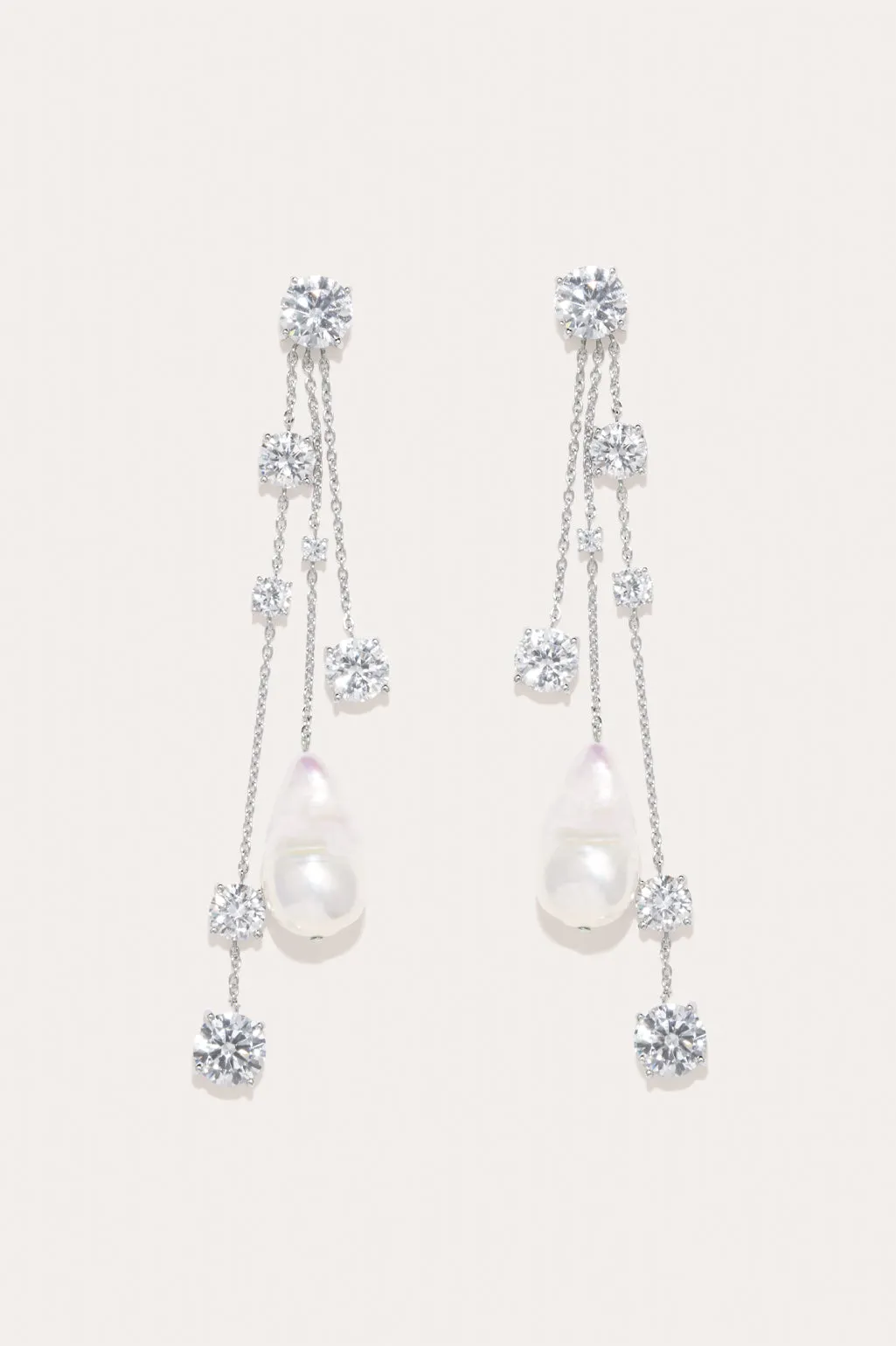 Bonafide Madness - Pearl and Zirconia Recycled Silver Earrings