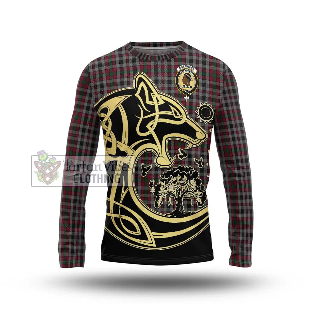 Borthwick Tartan Long Sleeve T-Shirt with Family Crest Celtic Wolf Style