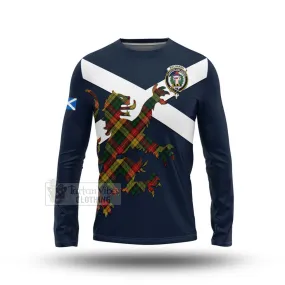 Buchanan Tartan Lion Rampant Long Sleeve T-Shirt  Proudly Display Your Heritage with Alba Gu Brath and Clan Name