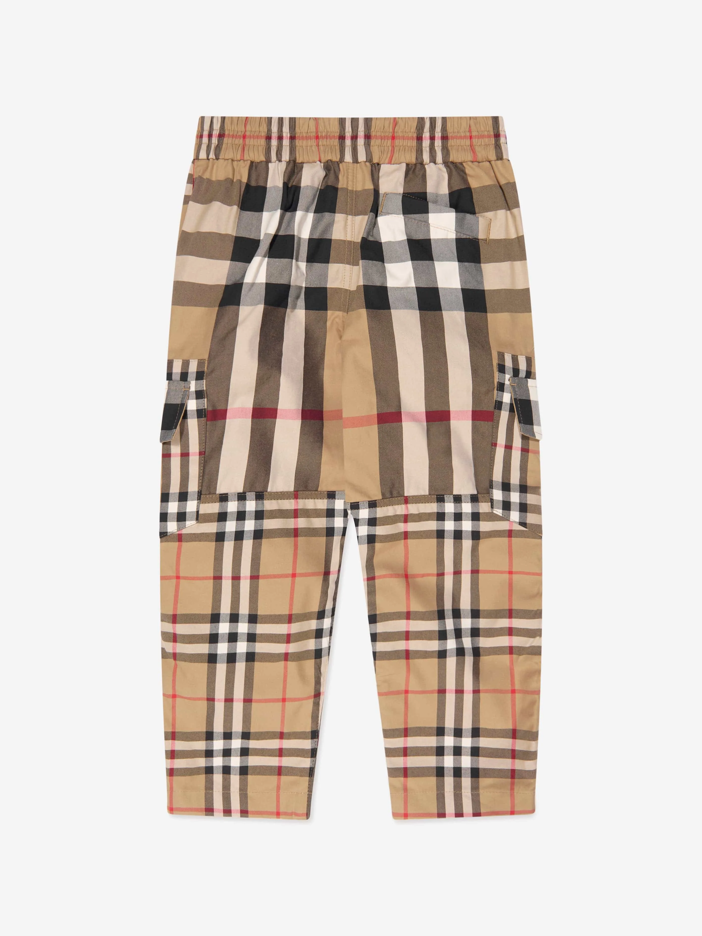 Burberry Boys Check Gordon Trousers In Beige