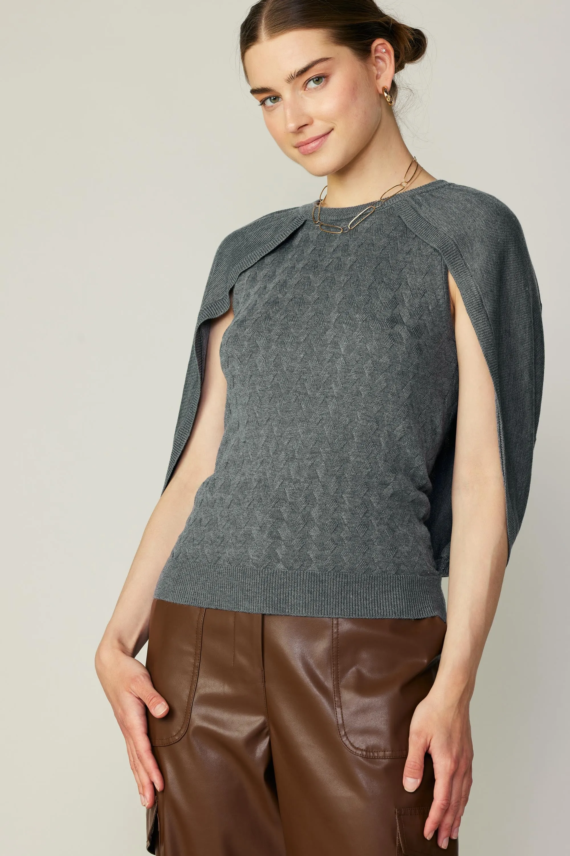 Cape Layered Sweater Top