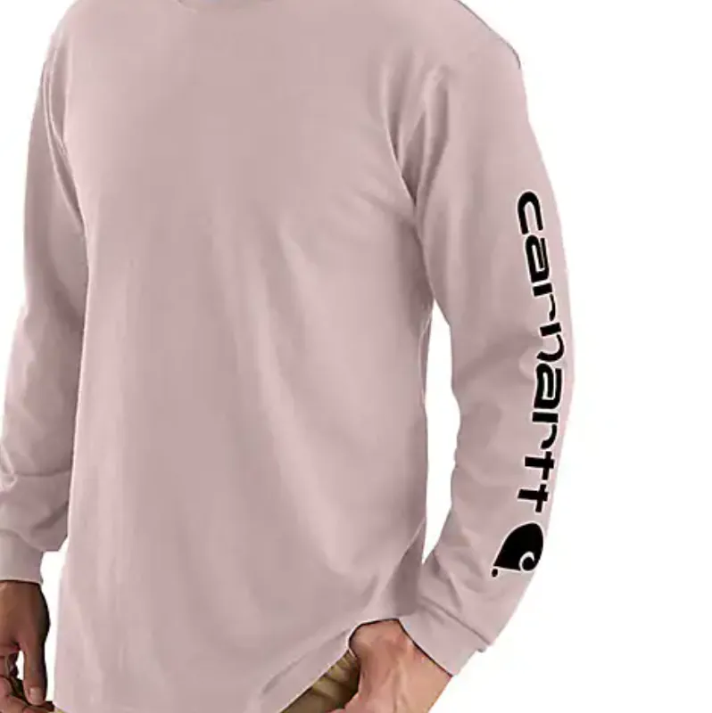 Carhartt Loose Fit Heavyweight Long Sleeve Logo Sleeve Graphic T-Shirt | Mink, Skystone