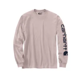 Carhartt Loose Fit Heavyweight Long Sleeve Logo Sleeve Graphic T-Shirt | Mink, Skystone