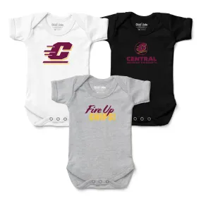 Central Michigan Chippewas 3-Pack Bodysuits