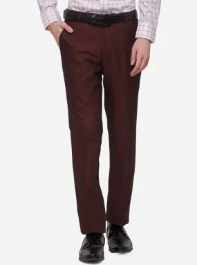 Coffee Solid Slim Fit Formal Trouser | JB Studio