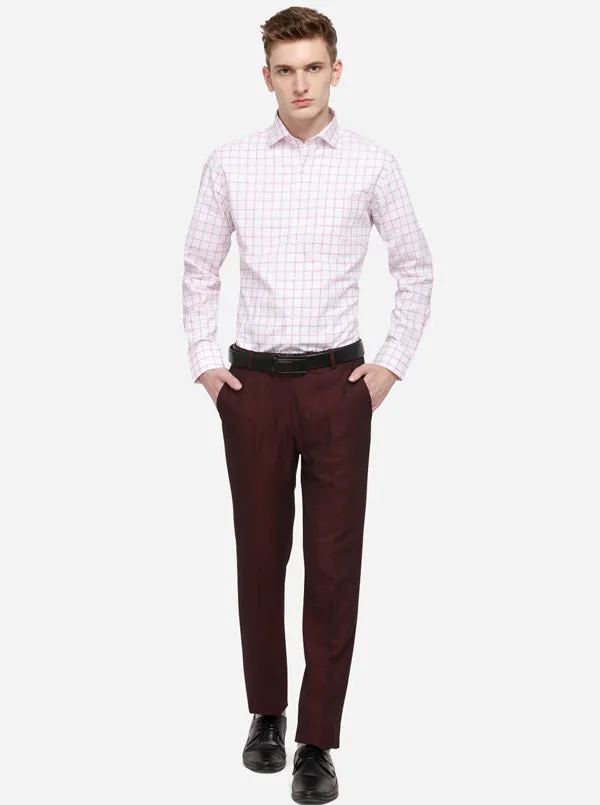 Coffee Solid Slim Fit Formal Trouser | JB Studio