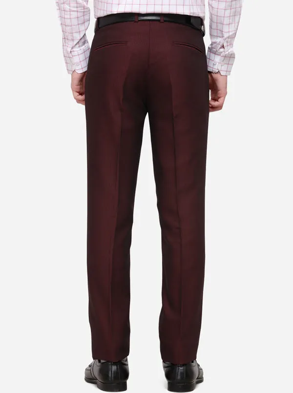 Coffee Solid Slim Fit Formal Trouser | JB Studio