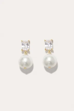 Concurrence - Pearl and Zirconia Recycled Gold Vermeil Earrings